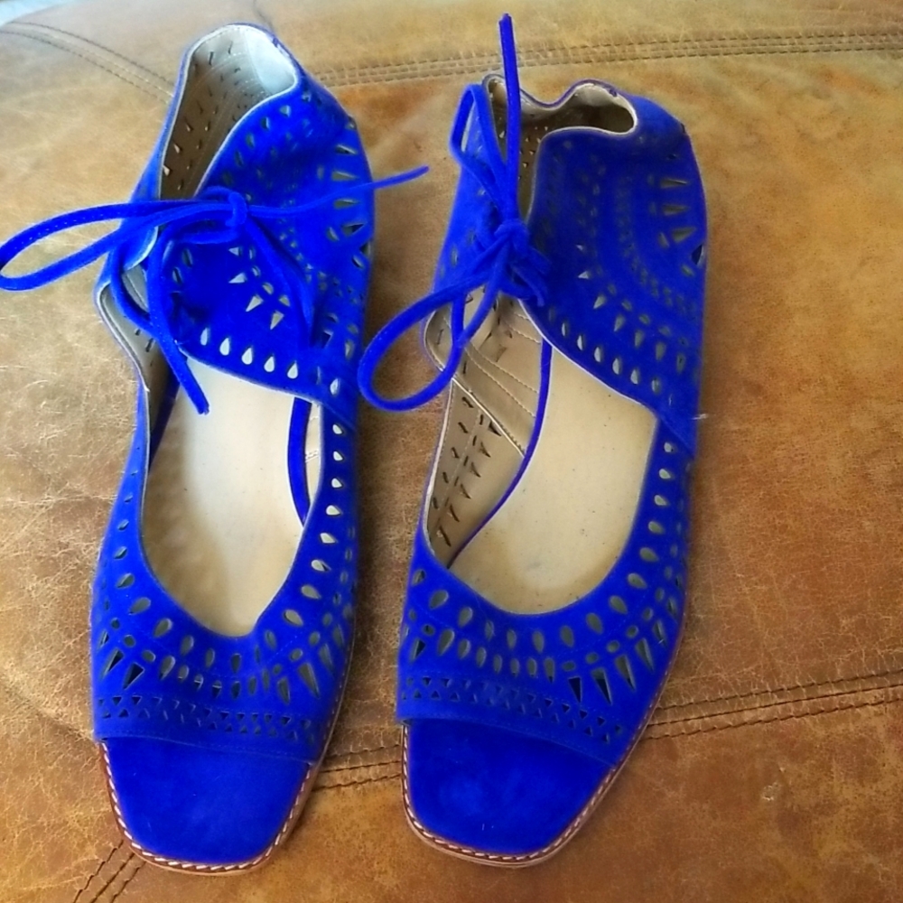 Vaneli blue suede sandals size 11